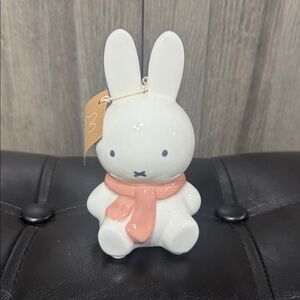 New Blue Sky Clayworks Miffy In Pink Scarf Ceramic Figurine Heather Goldminc